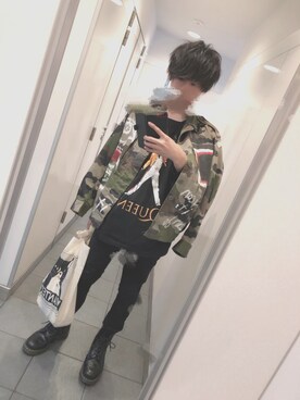 「Dr. Martens（ドクターマーチン）のDr.Martens / 1460 8EYEBOOT_mtn（ブーツ、ブラック系）」を使った、りょーさん。さん（メンズ・166cm）の春コーディネート