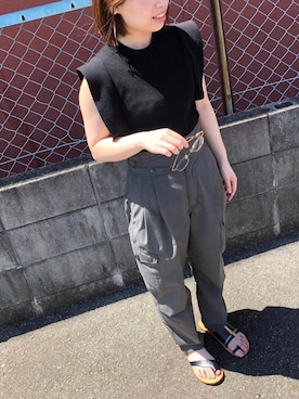 「CLANE（クラネ）のアイテム（カーゴパンツ）」を使った、yumiyanさん（レディース・153cm）の秋コーディネート