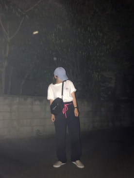 「newhattan（ニューハッタン）のアイテム（キャップ、ブルー系）」を使った、ʚ♥ɞ にゃんぐう〜 さん（レディース・157cm）の夏コーディネート