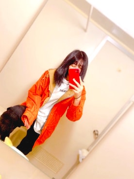 「チェック柄に恋してる」｜「アイテム（マウンテンパーカー）」を使った、ちささん（レディース・168cm）の秋コーディネート