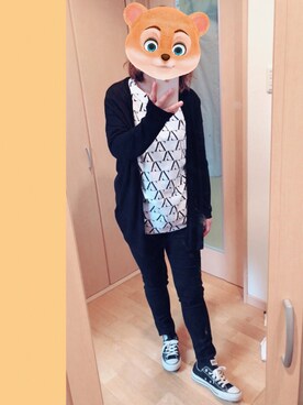 「H&M（エイチ・アンド・エム）のアイテム（カーディガン/ボレロ）」を使った、Miiさん（レディース・161cm）の春コーディネート