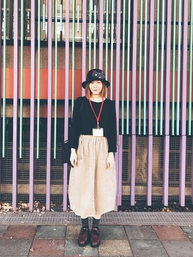 「mamafashion」｜「アイテム（帽子）」を使った、____慕·Mu____さん（レディース・159cm）の冬コーディネート