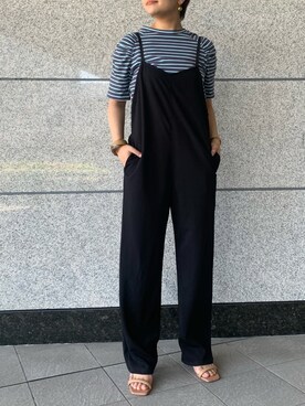「Omekashi（オメカシ）のアイテム（オールインワン・サロペット）」を使った、rino maekawaさん（レディース・164cm）の春コーディネート