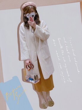 「one after another NICE CLAUP（ワンアフターアナザーナイスクラップ）のアイテム（ハンチング/ベレー帽）」を使った、hajimeさん（レディース・173cm）の冬コーディネート