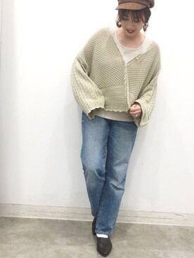 「ハイウエストストレートジーンズ」｜t3lt-tadtさん（レディース・160cm）の春コーディネート