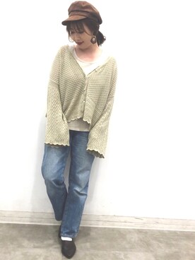 「ハイウエストストレートジーンズ」｜t3lt-tadtさん（レディース・160cm）の春コーディネート