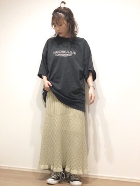 「透かし編みニット」｜t3lt-tadtさん（レディース・160cm）の春コーディネート