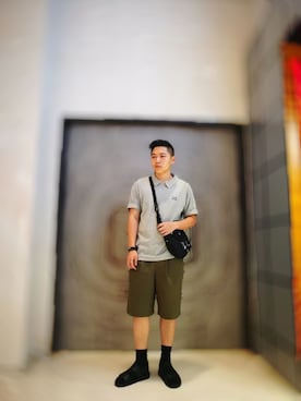 「initial（イニシャル）のアイテム（サンダル）」を使った、Jon.9さん（メンズ・176cm）の夏コーディネート