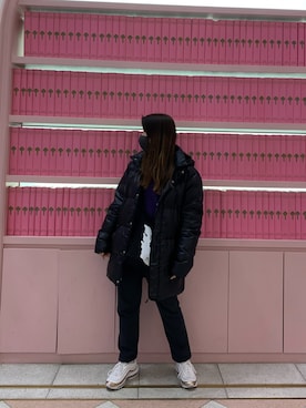 「AIR MAX」｜「アイテム（ダウンジャケット/コート）」を使った、Mさん（レディース・158cm）の冬コーディネート