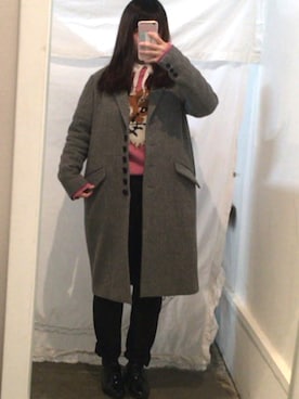 「MAISON KITSUNE」｜「アイテム（チェスターコート）」を使った、3 2 。さん（レディース・149cm）の春コーディネート