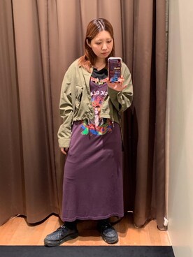 タカシマヤ ゲートタワーモール店｜MIUKI使用「HYSTERIC GLAMOUR（HALVED SIGH ミリタリーショートシャツ）」的時尚穿搭