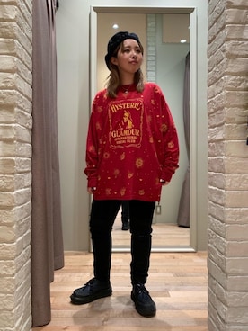 「ロックコーデ」｜「アイテム（ハンチング/ベレー帽）」を使った、MIUKIさん（レディース・157cm）の秋コーディネート