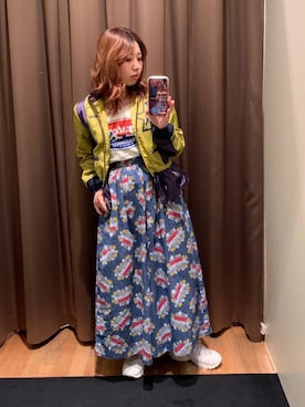 「新作」｜「アイテム（ナイロンジャケット）」を使った、MIUKIさん（レディース・157cm）の秋コーディネート