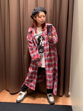 「新作」｜「アイテム（シャツワンピース）」を使った、MIUKIさん（レディース・157cm）の秋コーディネート