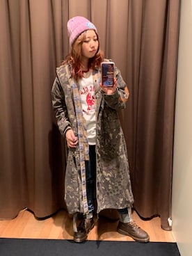 「新作」｜「アイテム（シャツワンピース）」を使った、MIUKIさん（レディース・157cm）の秋コーディネート