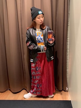 「新作」｜「アイテム（スタジャン）」を使った、MIUKIさん（レディース・157cm）の秋コーディネート