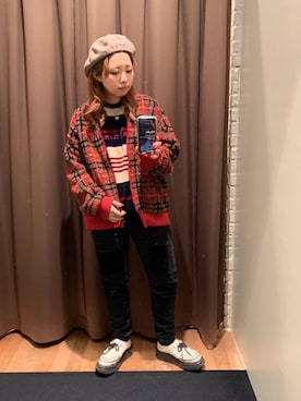 「新作」｜「アイテム（ハンチング/ベレー帽）」を使った、MIUKIさん（レディース・157cm）の秋コーディネート