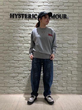 「ロックコーデ」｜「アイテム（スウェット）」を使った、MIUKIさん（レディース・157cm）の冬コーディネート