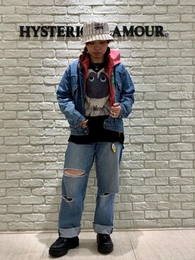 「新作」｜「アイテム（デニムジャケット）」を使った、MIUKIさん（レディース・157cm）の冬コーディネート
