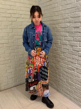 「新作」｜「アイテム（デニムジャケット）」を使った、MIUKIさん（レディース・157cm）の春コーディネート