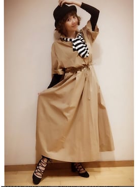 「アイテム（ワンピース/ドレス）」を使った、Aminaさん（レディース・154cm・50代）の春コーディネート