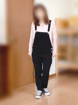 「SpRay（スプレイ）のアイテム（オールインワン・サロペット）」を使った、さーりんさん（レディース・153cm）の春コーディネート