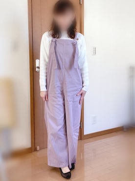 「ラベンダー」｜「アイテム（サロペット/オーバーオール）」を使った、さーりんさん（レディース・153cm）の春コーディネート