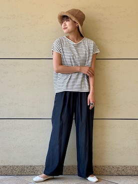 「URBAN RESEARCH DOORS（アーバンリサーチドアーズ）のアイテム（バレエシューズ）」を使った、マリンさん（レディース・165cm）の夏コーディネート