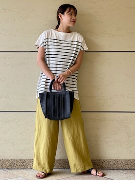 「キイロ」｜マリンさん（レディース・165cm）の夏コーディネート