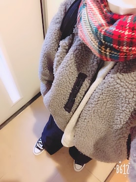 「CONVERSE（コンバース）のconverse コンバース ALL STAR HI オールスター ハイ 3206 BLACK(US)（スニーカー）」を使った、miyumarさん（レディース・148cm）の冬コーディネート