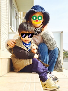 「公園コーデ」｜「アイテム（モッズコート）」を使った、ミケネコ◡̈さん（キッズ・110cm）の冬コーディネート