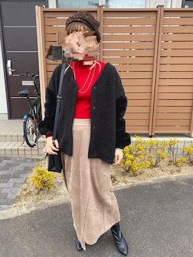 「アシンメトリー」｜「アイテム（その他アウター）」を使った、𝙱 𝙸 𝚆 𝙰      さん（レディース・158cm）の冬コーディネート