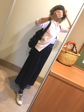 「JOHN SMEDLEY（ジョンスメドレー）のアイテム（パーカー）」を使った、nodokananodokaさん（レディース・163cm）の夏コーディネート