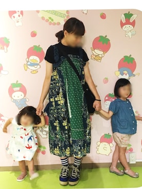 「ウェッジソール」｜「アイテム（その他）」を使った、なちゲノムさん（レディース・156cm）の夏コーディネート
