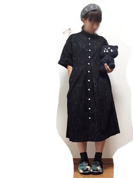 「にゃー」｜「アイテム（ハンチング/ベレー帽）」を使った、なちゲノムさん（レディース・156cm）の夏コーディネート