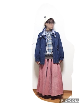 「原宿」｜「アイテム（ハンチング/ベレー帽）」を使った、なちゲノムさん（レディース・156cm）の秋コーディネート