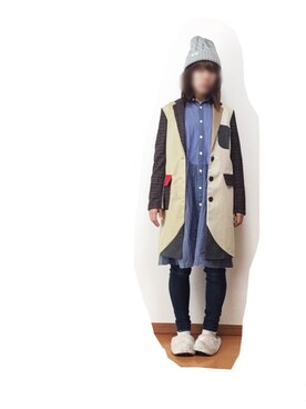 「NIRAME.CO（ニラメッコ）のアイテム（帽子）」を使った、なちゲノムさん（レディース・156cm）の春コーディネート