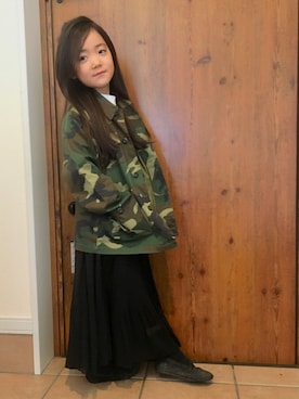 「Re:make（リメイク）のアイテム（スカート）」を使った、unagi_2412さん（キッズ・120cm）の春コーディネート