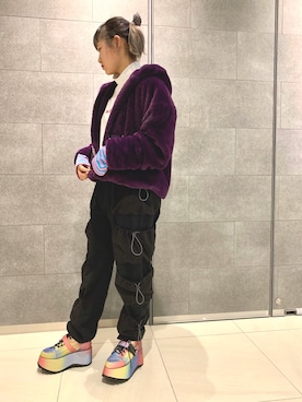 「Chica（チカ）のアイテム」を使った、李宇さん（レディース・163cm）の冬コーディネート