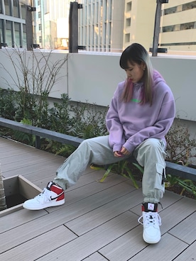 「ANDREA CREWS（アンドレアクルーズ）のアイテム」を使った、李宇さん（レディース・163cm）の冬コーディネート