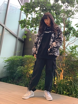 「thisisneverthat（ディスイズネバーザット）のアイテム（ジャケット/アウター）」を使った、李宇さん（レディース・163cm）の秋コーディネート
