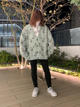 「L.H.P（エルエイチピー）のアイテム（スウェット）」を使った、李宇さん（レディース・163cm）の冬コーディネート