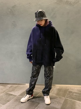 「DANKE SCHON（ダンケシェーン）のアイテム（帽子）」を使った、李宇さん（レディース・163cm）の冬コーディネート