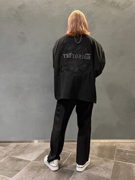 「DANKE SCHON（ダンケシェーン）のアイテム（ブルゾン）」を使った、李宇さん（レディース・163cm）の冬コーディネート