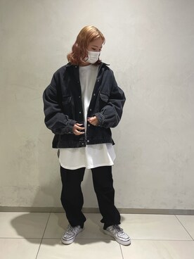 「DANKE SCHON（ダンケシェーン）のアイテム（ブルゾン）」を使った、李宇さん（レディース・163cm）の冬コーディネート