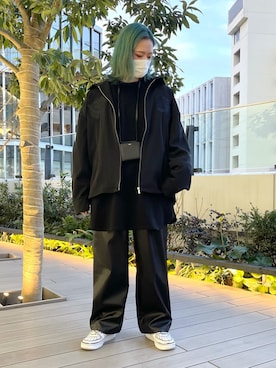「DANKE SCHON（ダンケシェーン）のアイテム（ジャケット/アウター）」を使った、李宇さん（レディース・163cm）の冬コーディネート