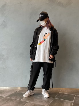 「DANKE SCHON（ダンケシェーン）のDankeSchon/ダンケシェーン/撥水ストレッチナイロンカーゴシャツ（シャツ/ブラウス）」を使った、李宇さん（レディース・163cm）の春コーディネート