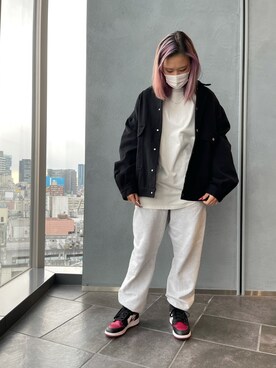 「DANKE SCHON（ダンケシェーン）のアイテム（ジャケット/アウター）」を使った、李宇さん（レディース・163cm）の春コーディネート