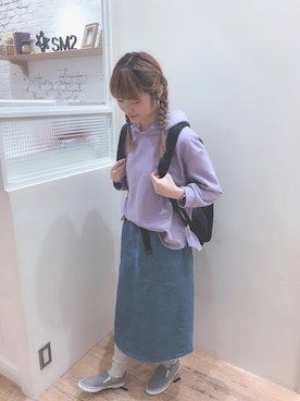 「サマンサモスモス」｜「アイテム（スリッポン）」を使った、Akiさん（レディース・160cm）の春コーディネート