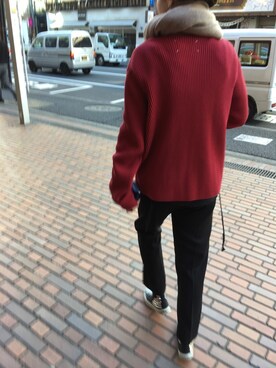 「Martin Margiela」｜「アイテム（スラックス）」を使った、tomoさん（レディース・165cm）の冬コーディネート